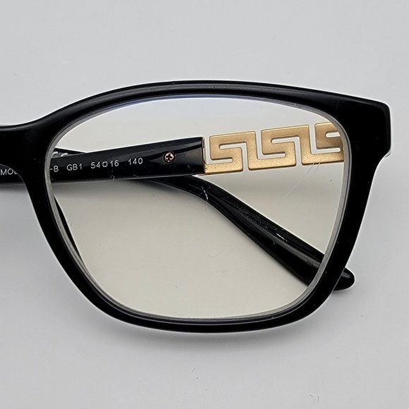 *SOLD* Versace Mod. 3192-B GB1 Gloss Black Gold Rhinestone Eyeglasses Frame 54mm - Picture 13 of 14